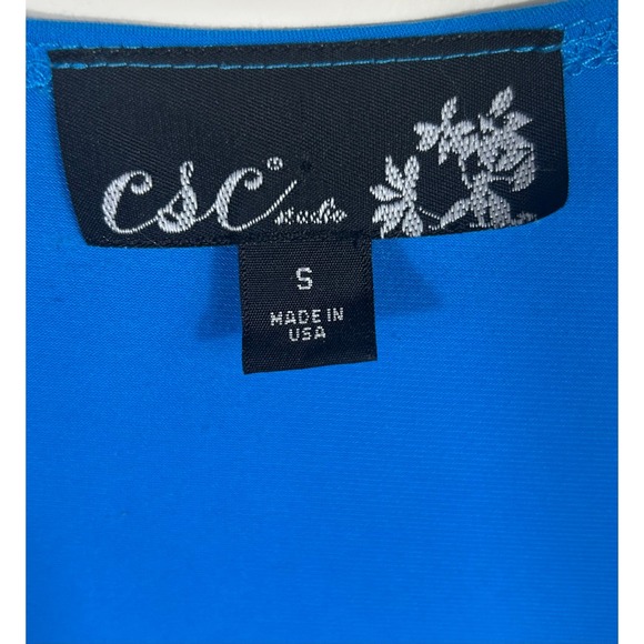 Y2K Babydoll Top Blue Ruched Empire Waist Women's S Fairy Flowy CSC Studio USA‎ - Picture 2 of 9